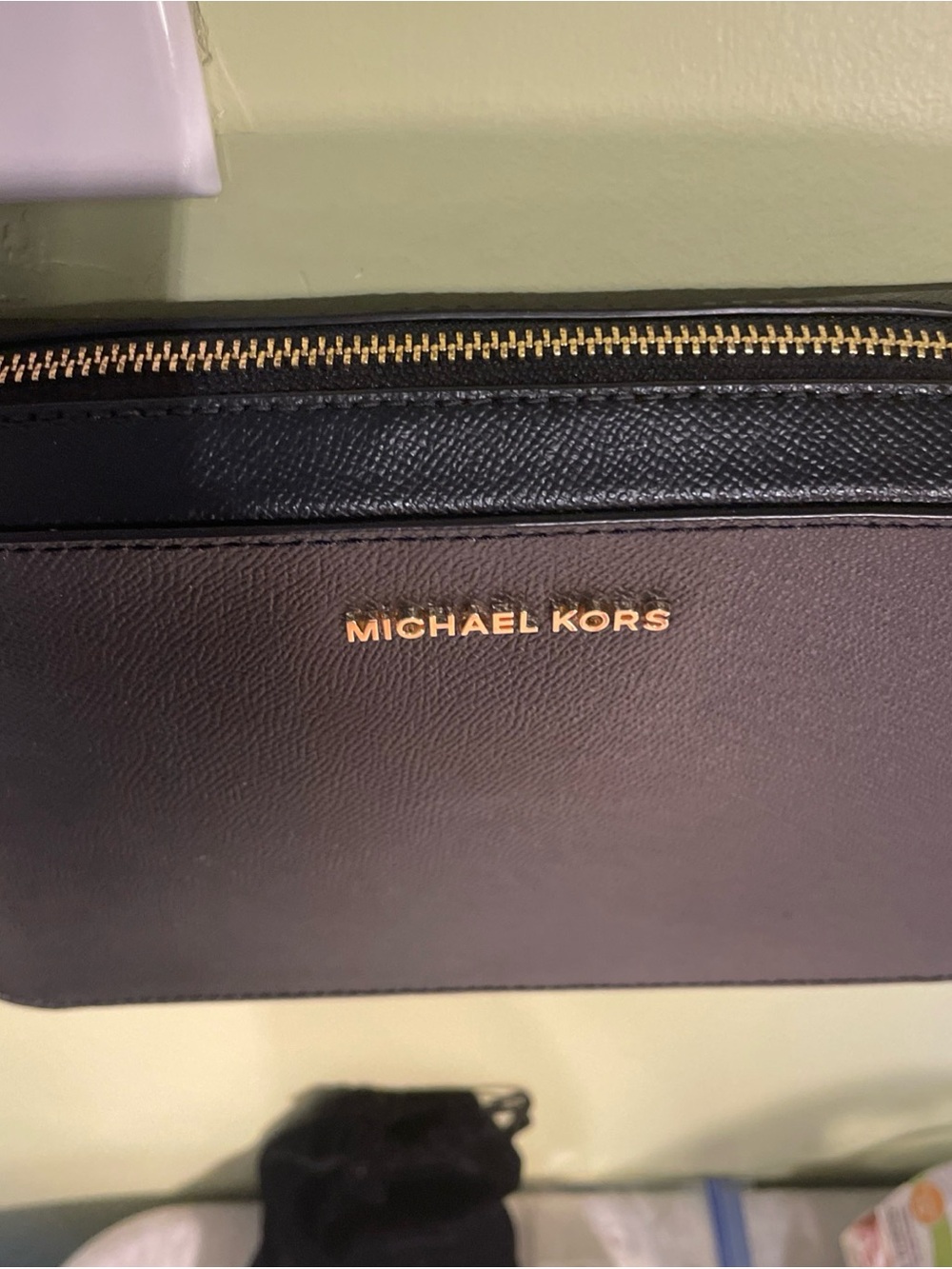 Michael Kors Black Crossbody with Gold Chain Strap - Picture 4 of 13